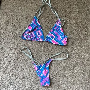 Exotic dancer sexy bikini thong set - S/M